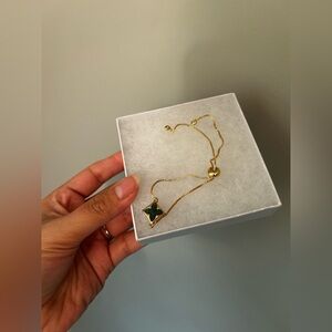 Gold & Emerald adjustable bracelet